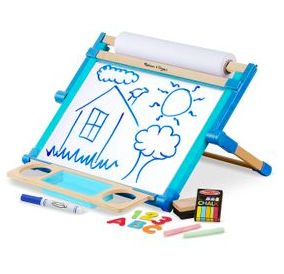 Product shot of the Melissa & Doug Deluxe Double-Sided Tabletop Easel, one of the best art easels, 