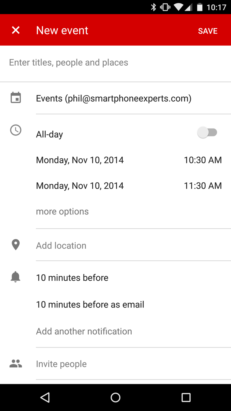 Android 5.0 Lollipop Calendar