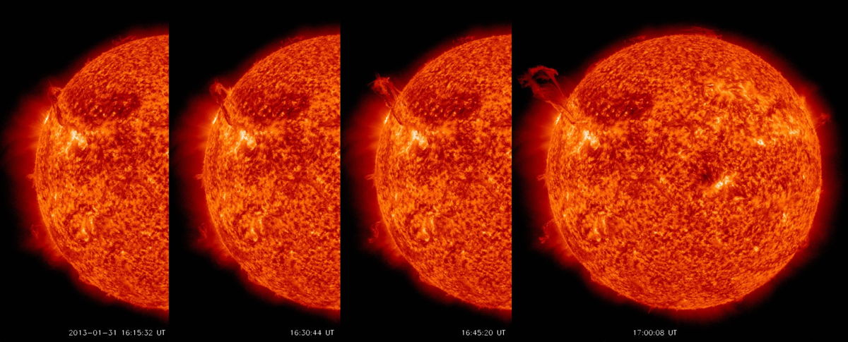 Sun Filament Breaking Off Into Space