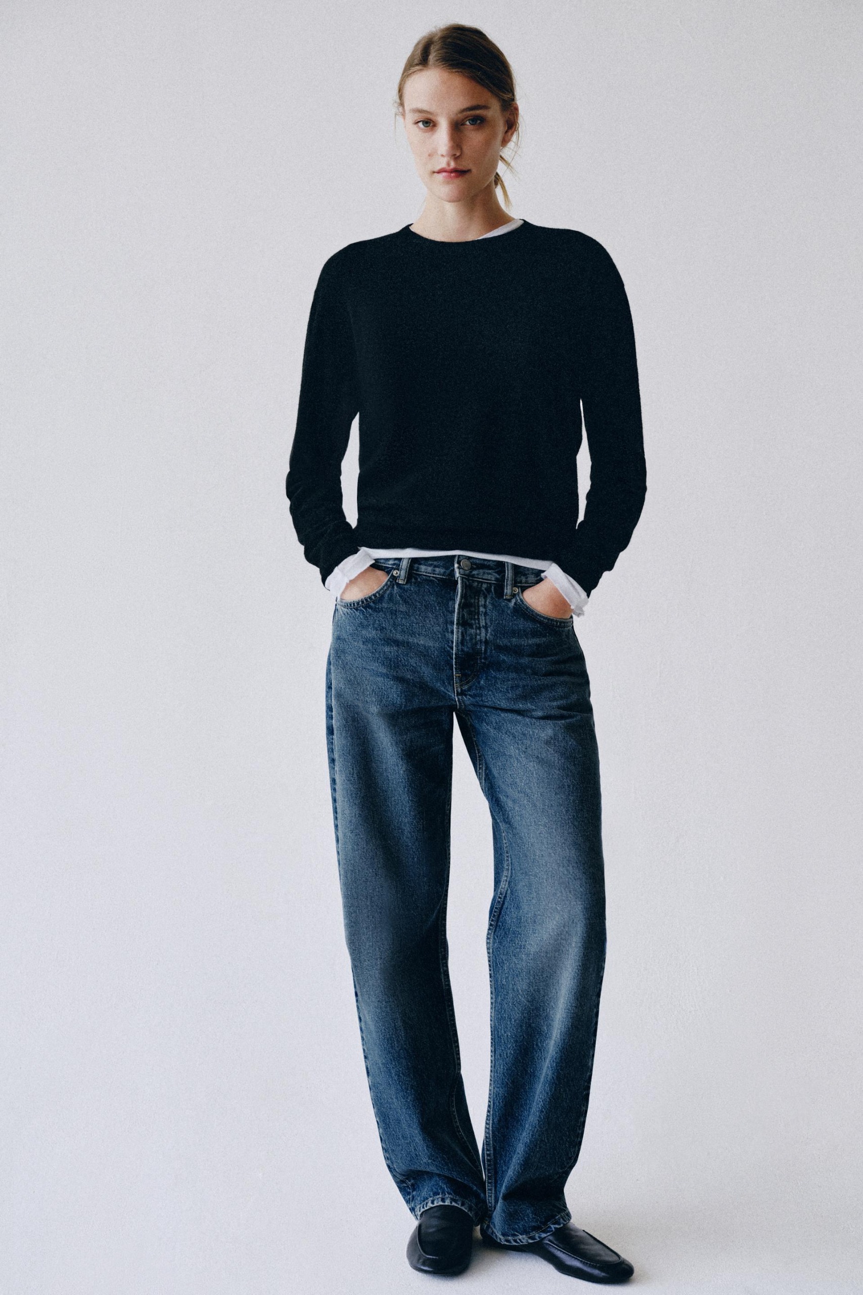 Zw Collection Straight Mid-Waist Jeans - Blue - 6