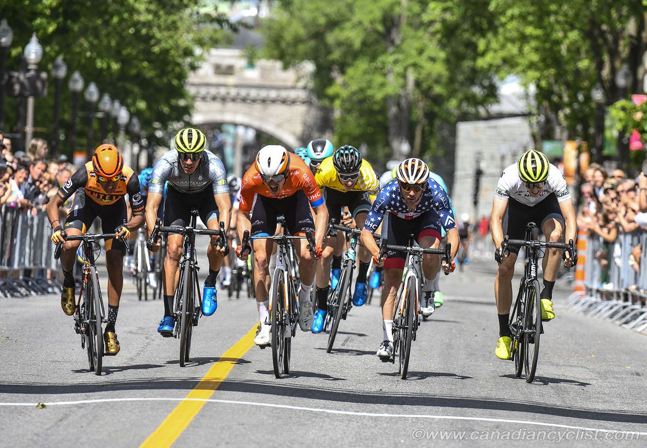 The sprint for fourth place on stage 4 of the Tour de Beauce.
