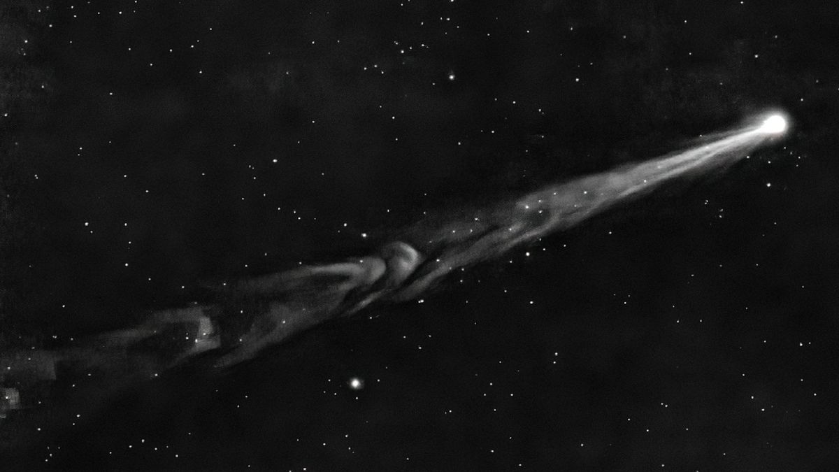 See green comet Nishimura's tail get whipped away by powerful solar