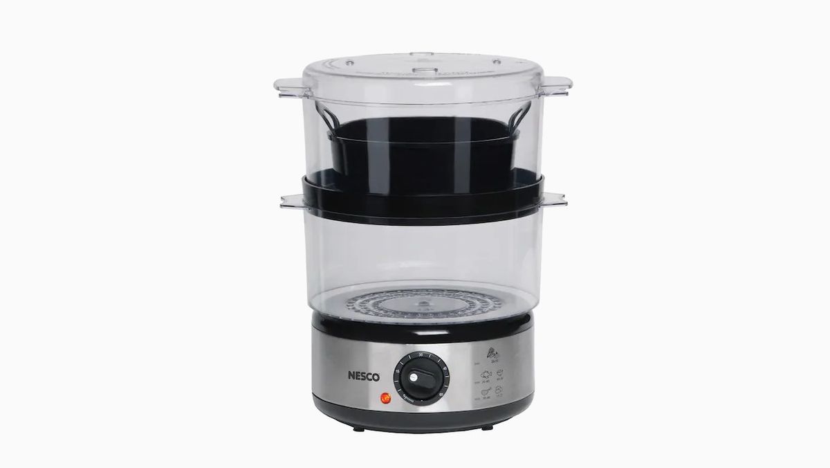 NESCO Food Steamer With Rice Bowl, Double Decker, BPA FREE, 5-Qt