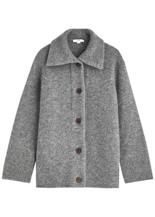 Brushed Wool-Blend Cardigan