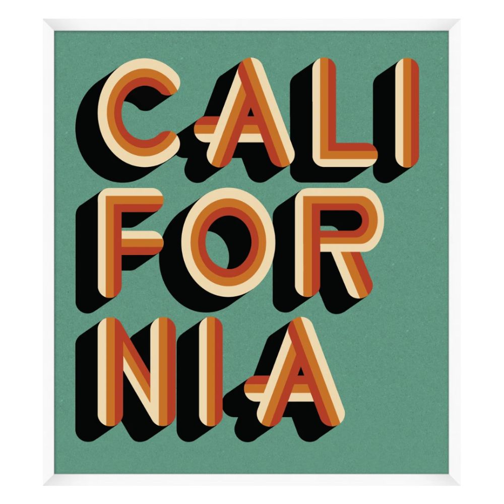 California typographic wall art