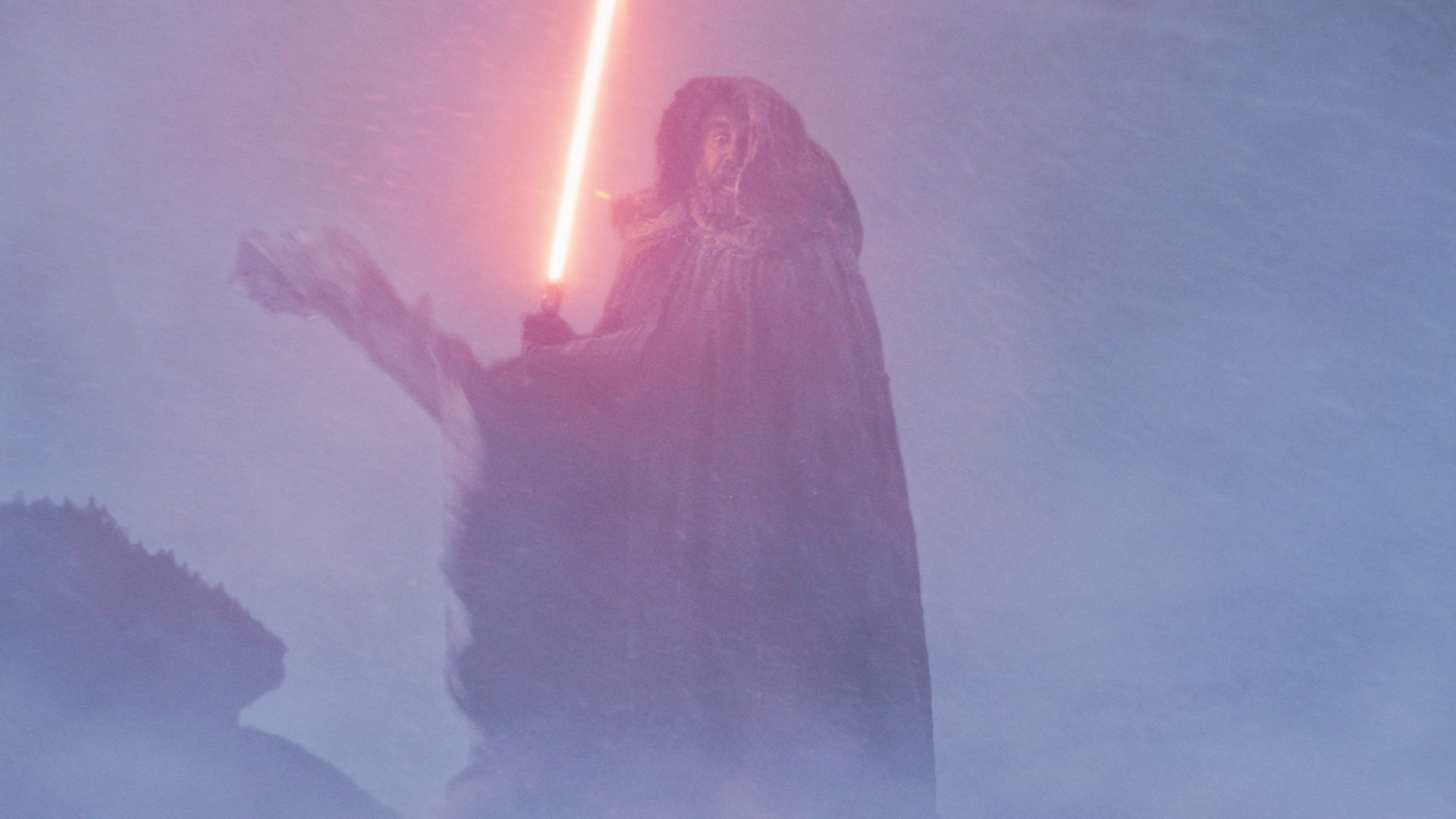 Rory McCann's Baylan Skoll wielding his lightsaber in the snow in Star Wars: Ahsoka season 2
