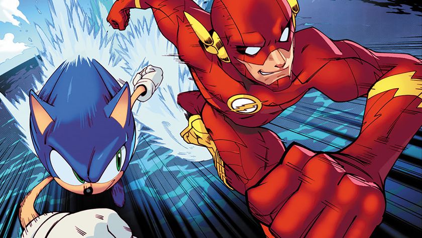 Sonic and the Flash racing over water