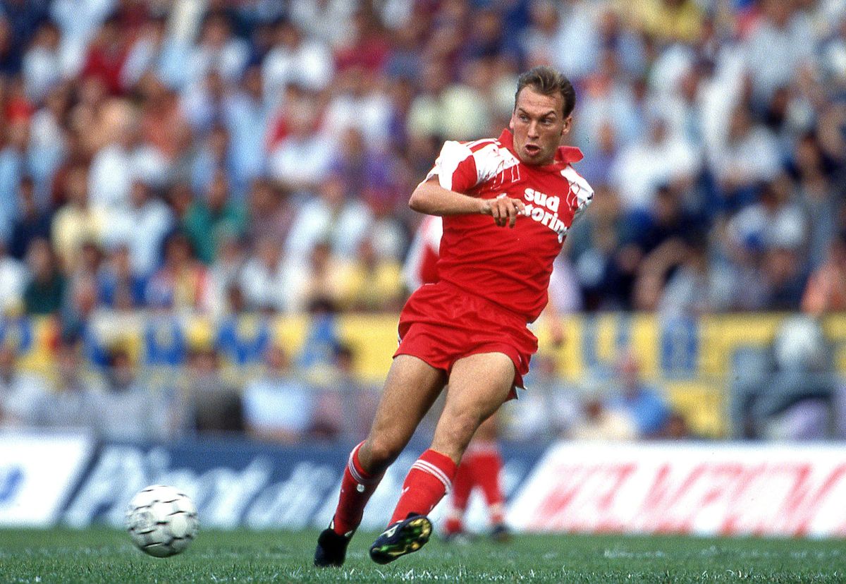 David Platt in action for Bari during the 1991/92 season