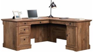 A product shot of Sauder Palladia L-Shaped Desk, one of the best L-shaped desks