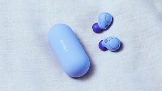 Sony WF-C700N earbuds in lavender