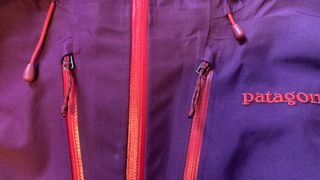 Close up of zippers on Patagonia Triolet