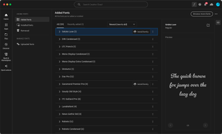 Creative Cloud font list