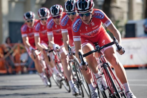 Stephen Leece (Cal Giant-Specialized) takes a turn on the front as the team forces the pace in early laps in stage three of the Merco Cycling Classic.