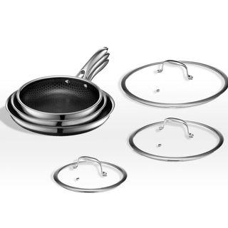 HexClad Non-Stick Pan Set against a white background.