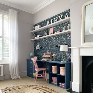 Ikea furniture hacks blue desk for children's room by Style the Clutter