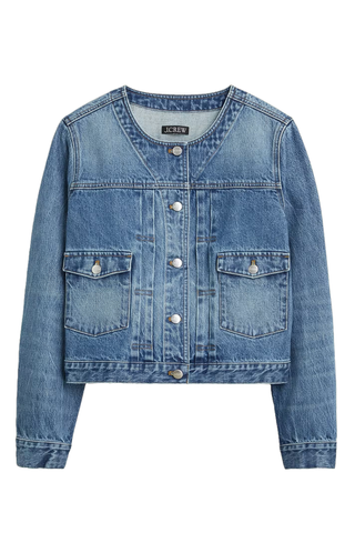 J. Crew Pleated Denim Lady Jacket