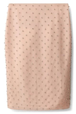 Crystal Embellished Midi Skirt