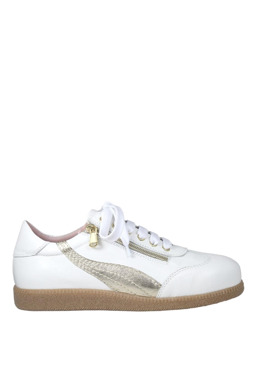 Swirl: White Leather & Gold, 