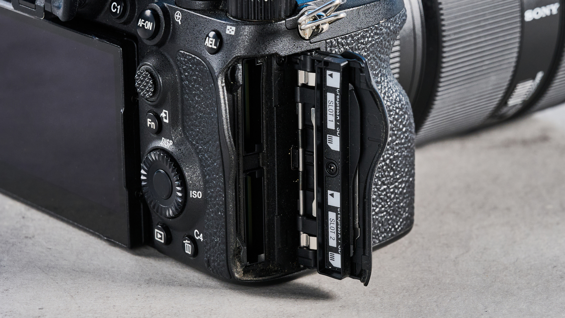 The Sony A7RV with its port showing
