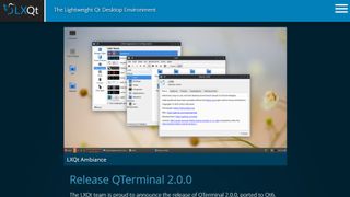 LXQt website screenshot.