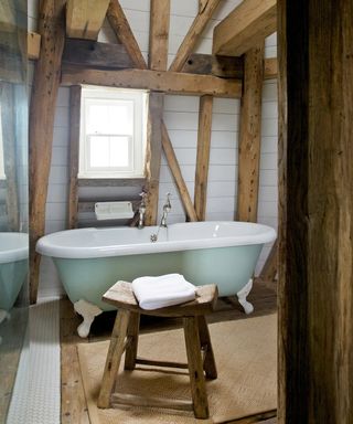 Airbnb experiences, freestanding bath in windmill in Kent