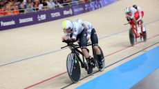 Branden Walton and pilot Spencer Seggebruch of Team United States compete during the Men's B 4000m Individual Pursuit Qualifying on day one of the Paris 2024 Summer Paralympic Games