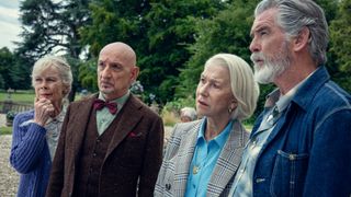 Celia Imrie, Sir Ben Kingsley, Helen Mirren, and Pierce Brosnan in "The Thursday Murder Club" on Netflix