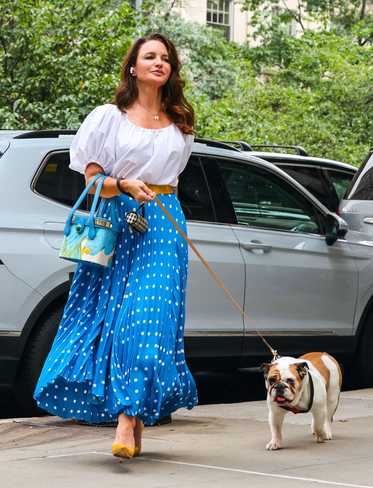 NEW YORK, NY - JULY 12: Kristin Davis is seen at the film set of 'And Just Like That...' TV Series on July 12, 2021 in New York City. (Photo by Jose Perez/Bauer-Griffin/GC Images)