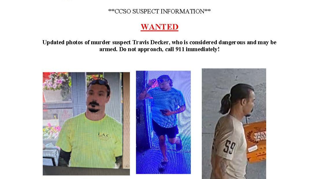 A wanted poster for Travis Decker provided by Chelan County Sheriff's Office