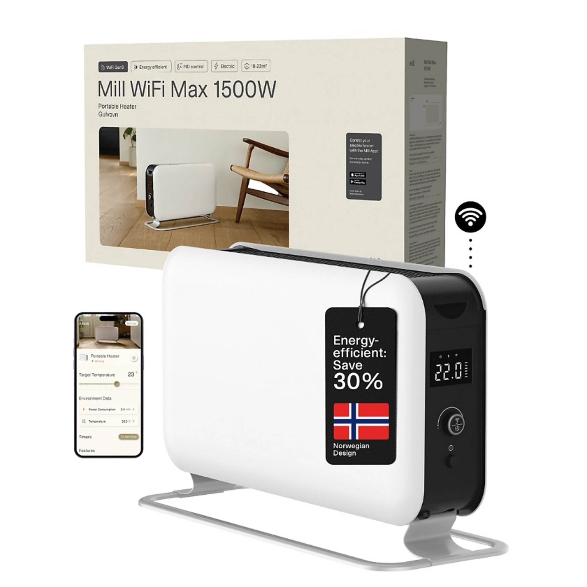 Mill WiFi Max 1500W electric heater