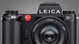 The Leica SL3 camera on a grey background