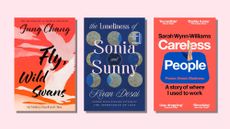 Book covers of Fly, Wild Swans, Sonia and Sunny, and Careless People