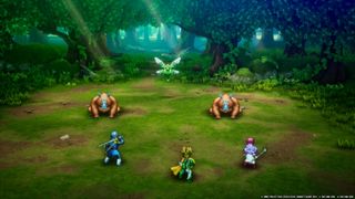 3 characters engage in battle in Dragon Quest I & II HD-2D Remake