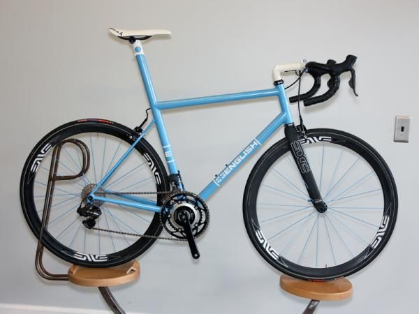 Oregon builder Rob English built this fantastic-looking steel road racer for the gallery opening.