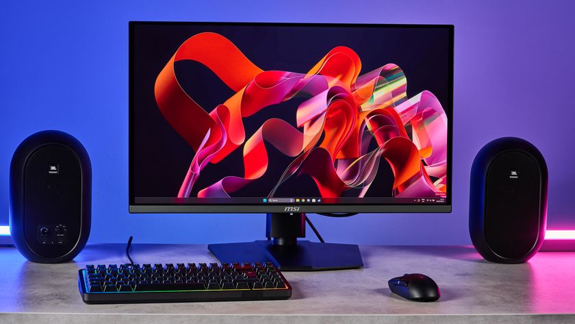 An MSI MPG 272URX QD-OLED gaming monitor