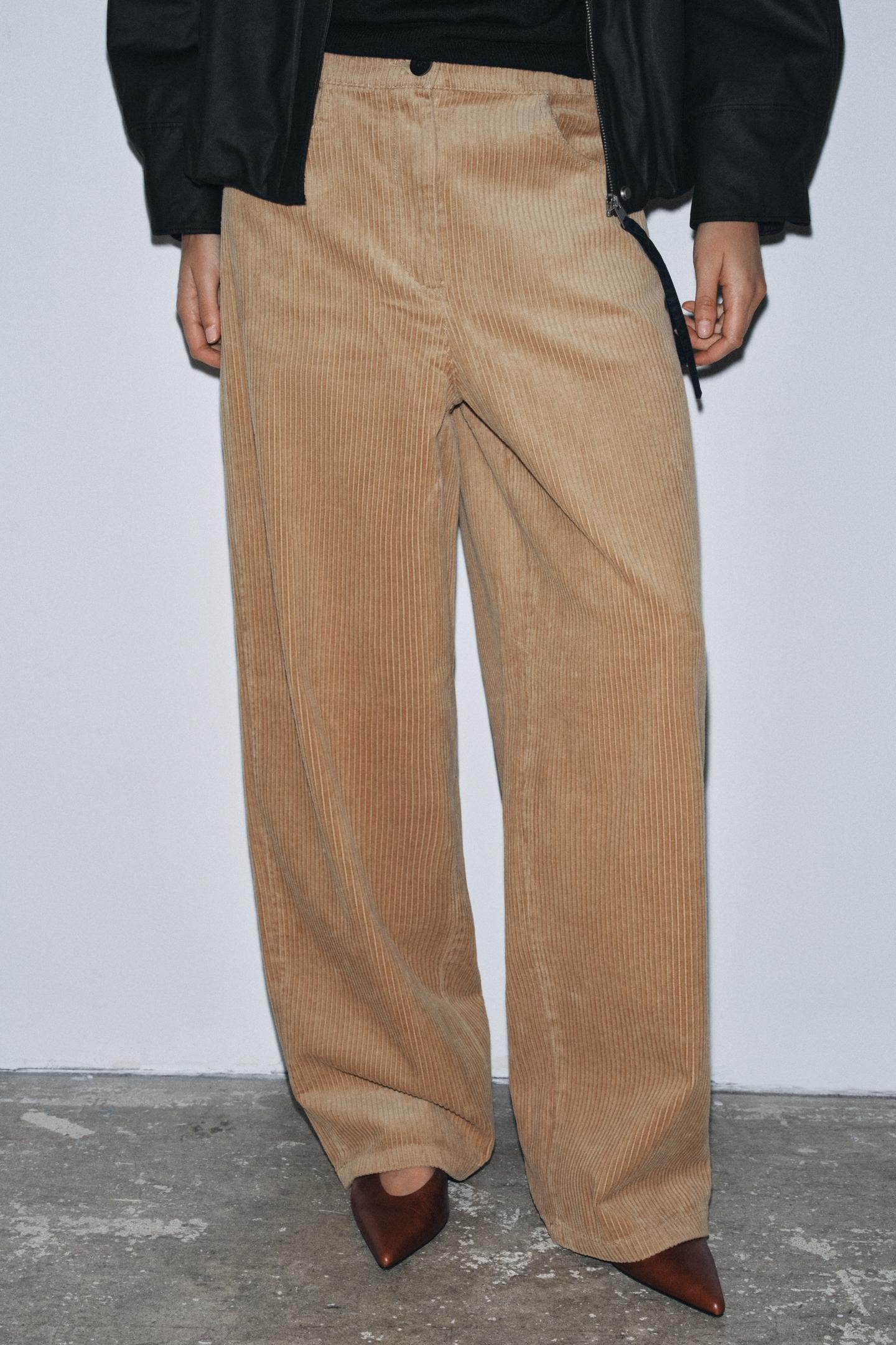 Zw Collection Wide-Leg Corduroy Trousers