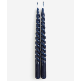 navy twisted taper candles 