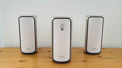 The Netgear Orbi 970 mesh Wi-Fi system.