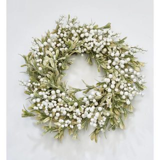 glitter white berry wreath