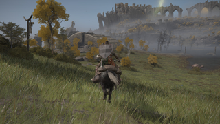 Screenshot from Elden Ring of player character on a steed