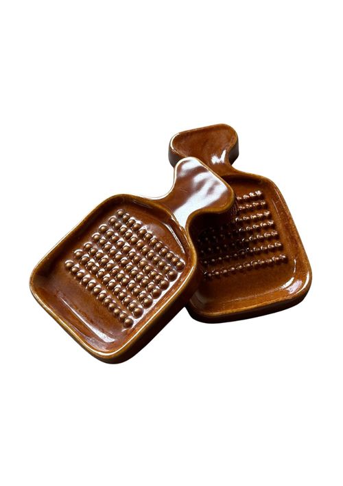 Made in Japan Wasabi Ginger Grater Set of 2 in Minoyaki Brown