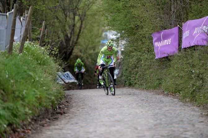 Peter Sagan (Cannondale) recons the Koppenberg