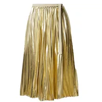 Pleated lamé wrap midi skirt, £780, Proenza Schouler