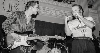 The Fabulous Thunderbirds&rsquo; Jimmie Vaughan [left] and Kim Wilson do their thing at Rockefellers in Houston circa 1984...
