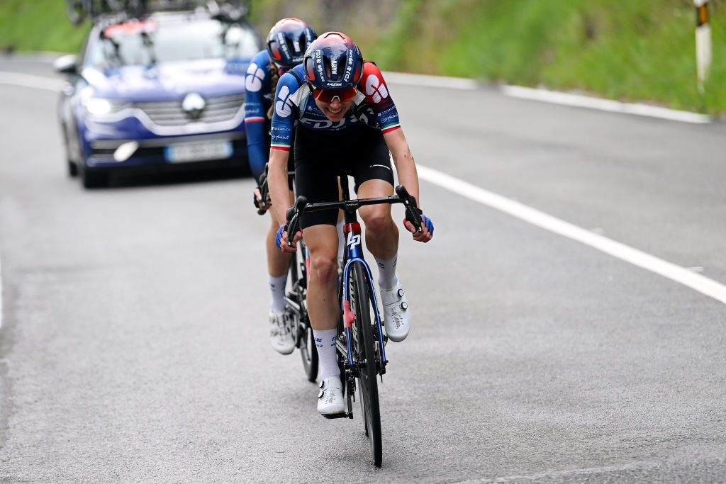 SAN SEBASTIAN SPAIN MAY 14 Marta Cavalli of Italy and Team FDJ SUEZ competes in the chase group during the 2nd Itzulia Women 2023 Stage 3 a 1148km stage from Donostia San Sebastian to Donostia San Sebastian UCIWWT on May 14 2023 in Donostia San Sebastian Spain Photo by Dario BelingheriGetty Images