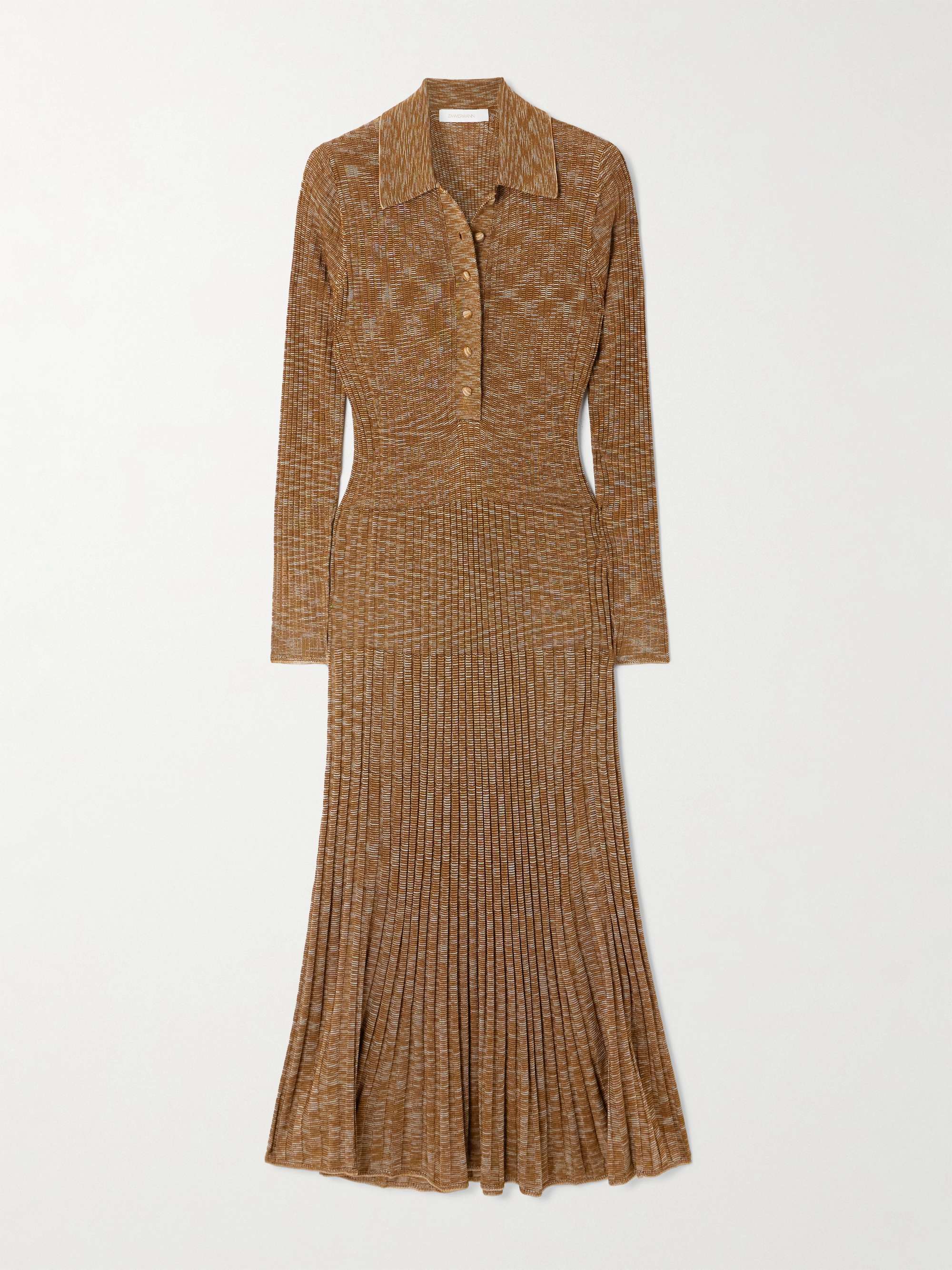 Mouline Pleated Knitted Midi Dress