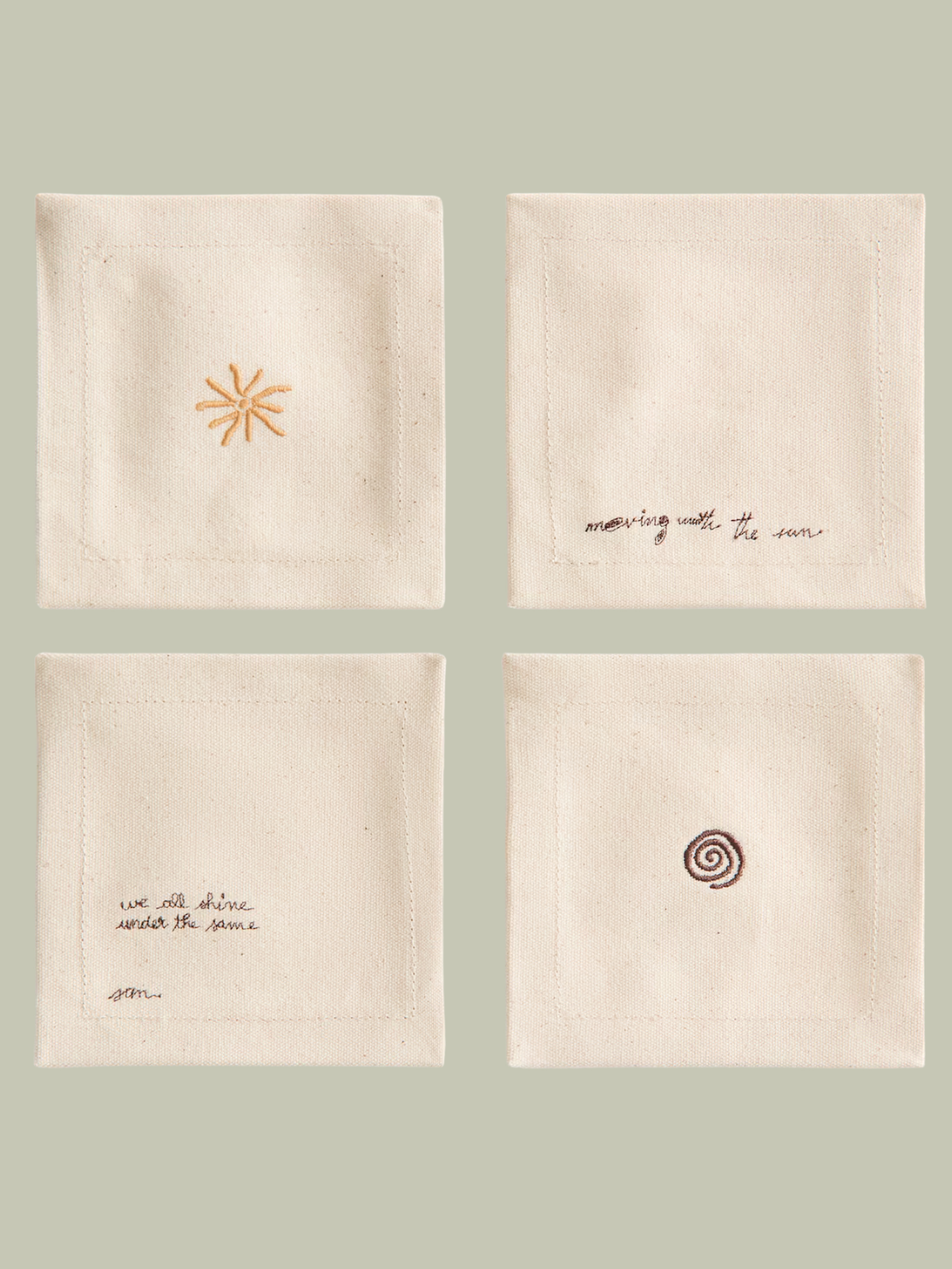 A set of four embroidered coasters from Solar Club x H&amp;amp;M