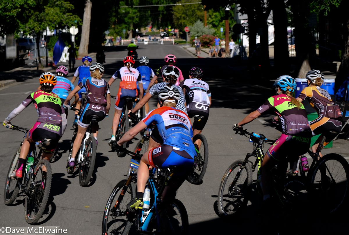 The Pro Women heading to the mountains and twenty miles of climbing