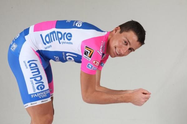 Adriano Malori shows off his time trial position, save the bike, in an unusual image.