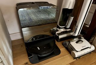 Roborock Saros 10R robot vacuum and mop dock